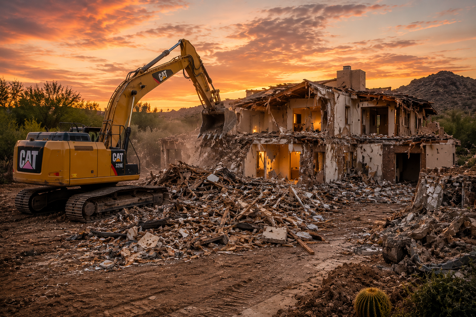 Residential house demolition in Scottsdale