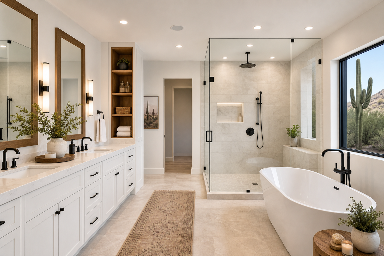 White Scottsdale bathroom remodel