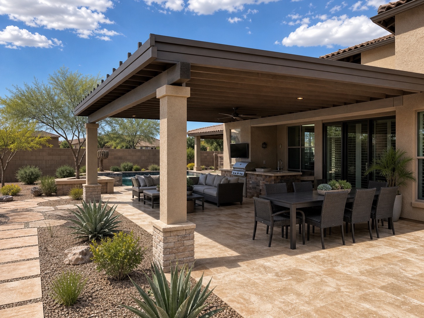Covered patio addition