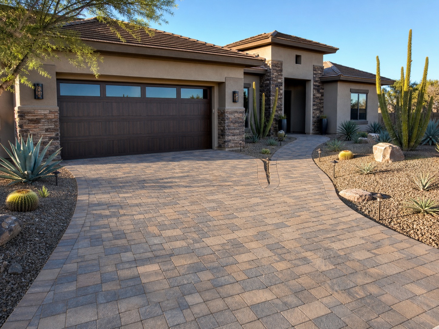 Arizona paver driveway and walkway