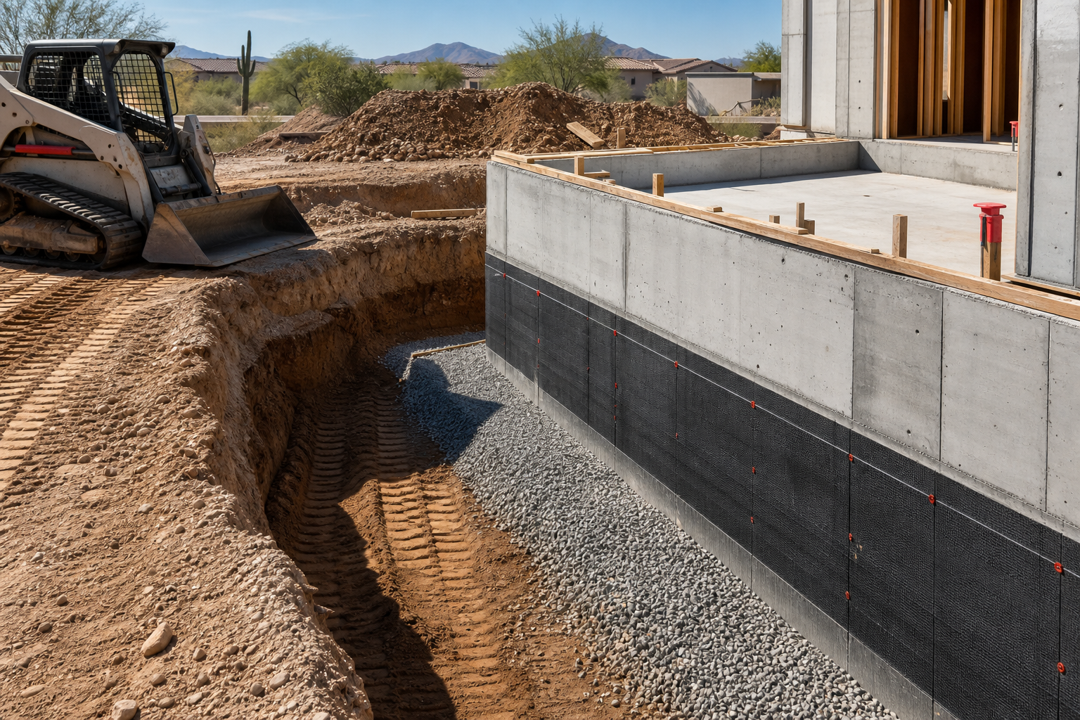 Unfinished basement with framing, concrete walls, rough electrical, and plumbing