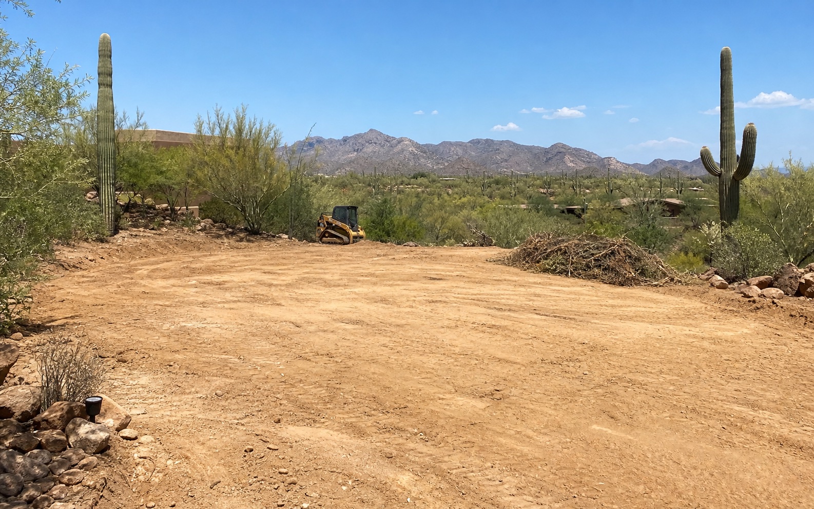 Freshly cleared Arizona desert property ready for grading and site work