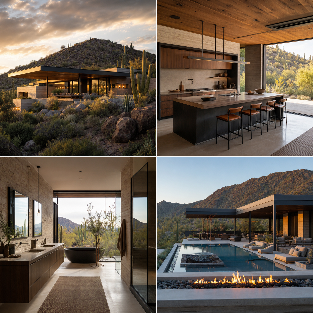 Spanish Colonial Revival Arizona home exterior, kitchen, bathroom, and backyard